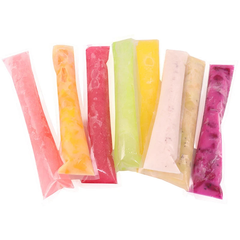 20/50Pcs Freeze Pop Bags Disposable Popsicle Bags Homemade Ice Cream Self-sealing Transparent Food Grade Preservation Bag Summer
