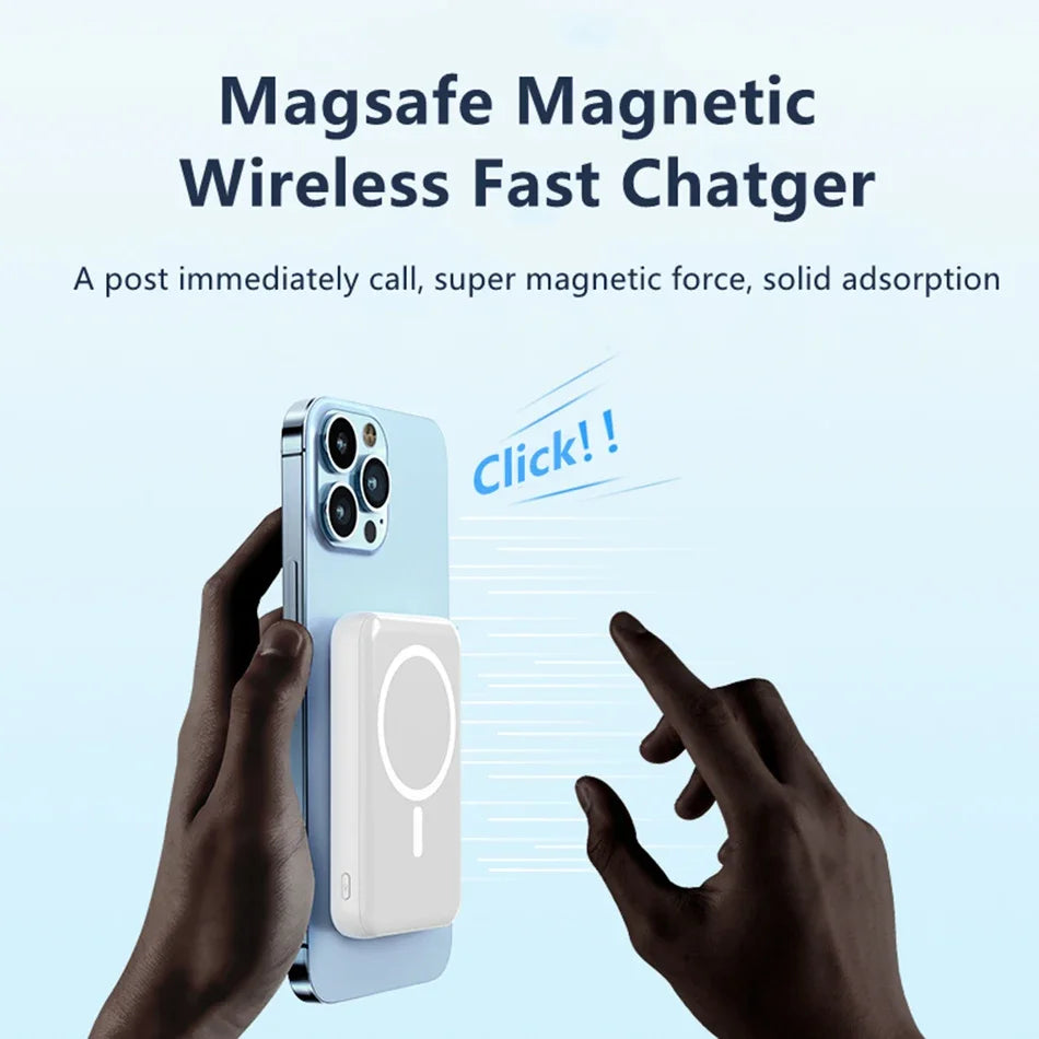 4 in 1 MacSafe Magnetic Power Bank 30000mAh Wireless Portable Charger Fast Charging External Battery Pack for iPhone Android